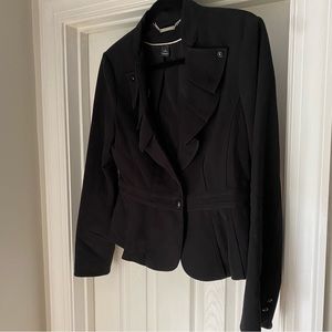 White House l Black Market Black ruffle blazer